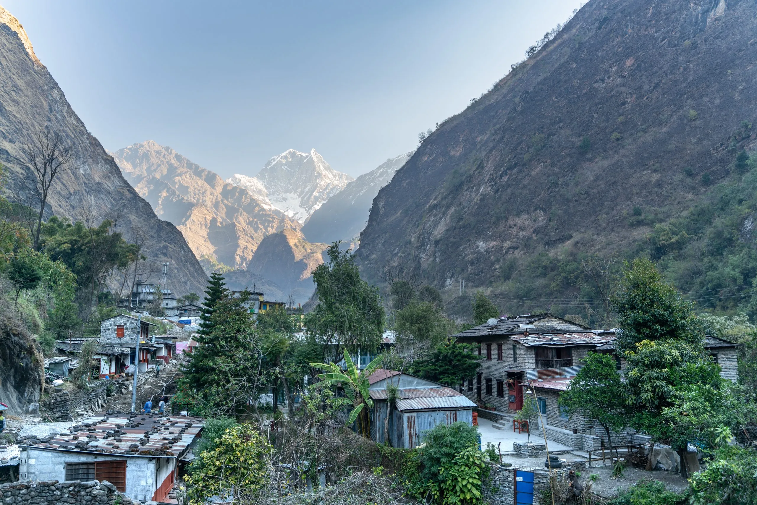 Tatopani/Nepal-11.03.2019:The view of Tatopani village