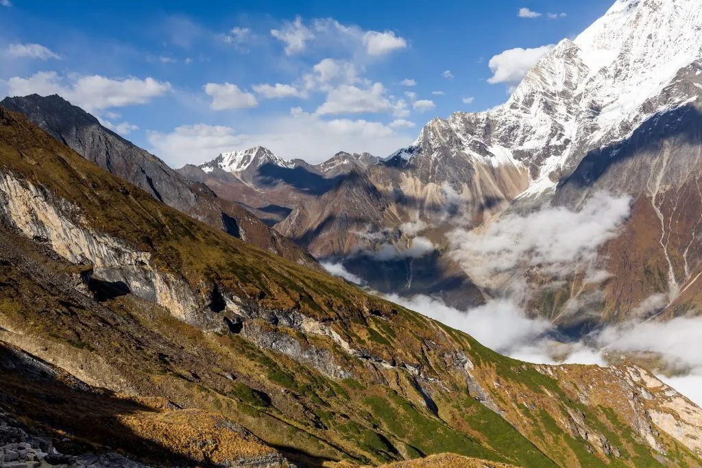 Valley on Manaslu circuit trek in Nepal