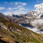 Valley on Manaslu circuit trek in Nepal